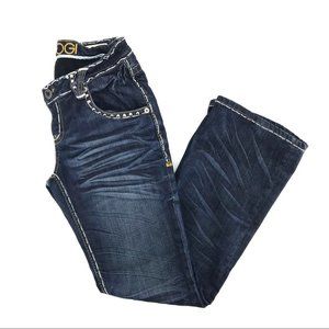 Coogi Denim Embellished Pocket Mid Rise Jeans